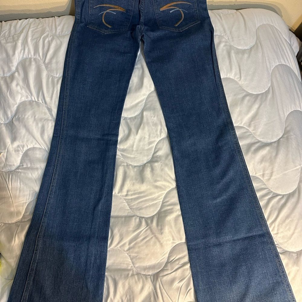 Frankie b Jeans Size 2, Inseam: 34 Inches. patchwork bootcut - Picture 2 of 14